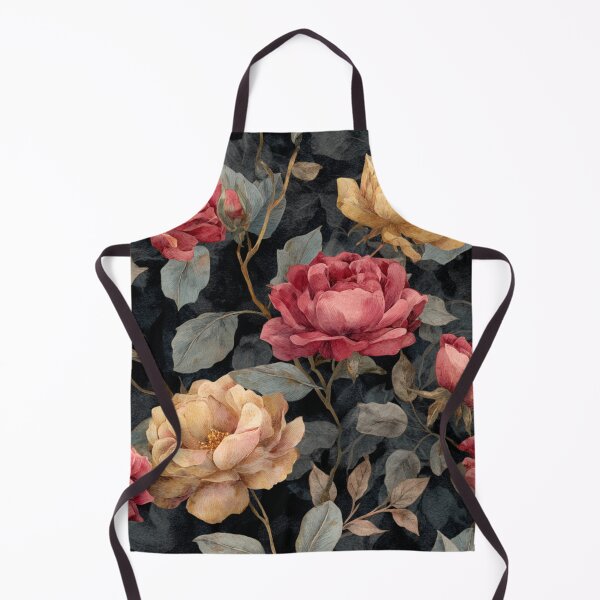 Item preview, Midnight Floral Pattern Vintage Watercolor Red Yellow Roses designed and sold by GrinGalore.
