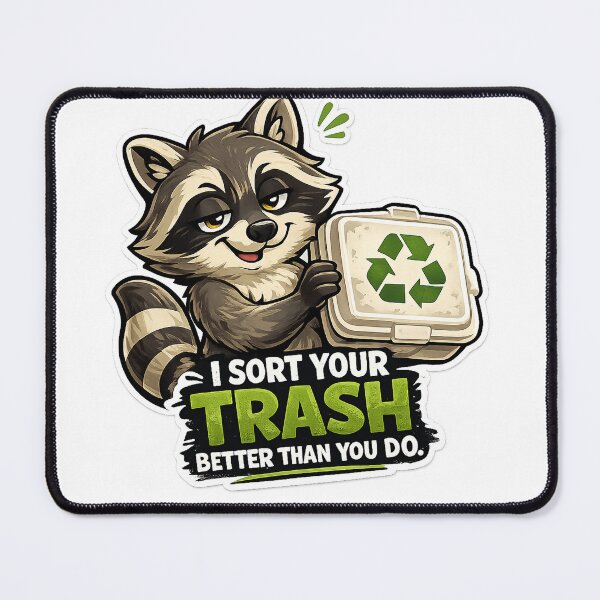 Item preview, Funny Eco Mom Gift Sarcastic Recycling Raccoon designed and sold by Gentlestate.