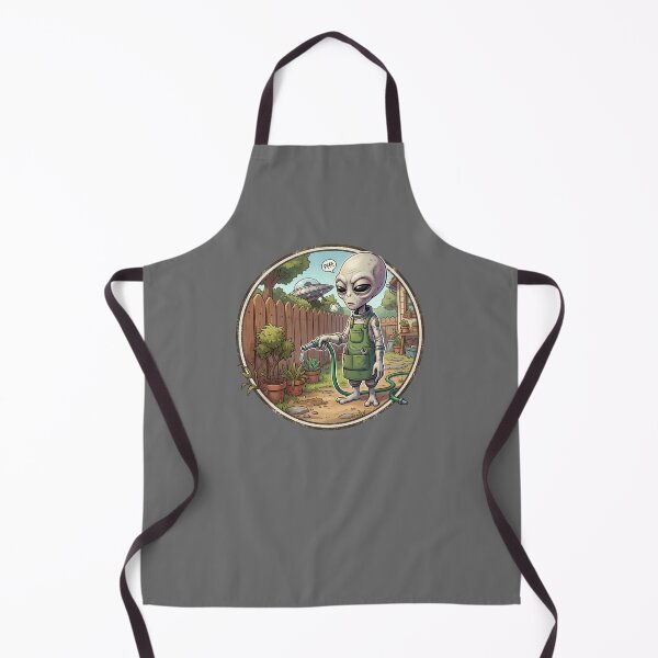 Item preview, Cute Grey Alien Gardening In The Backyard designed and sold by Sunkhung.