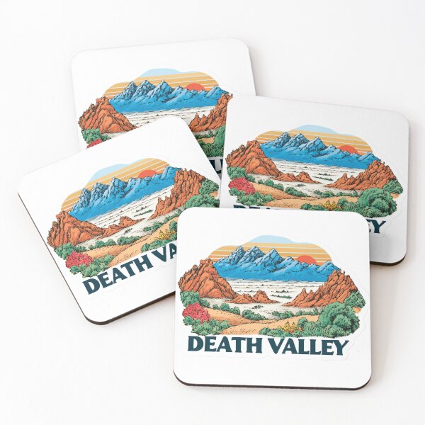 Item preview, Death Valley National Park Scenic Canyon Sunset Vintage Illustration   Sticker designed and sold by Blurbean.