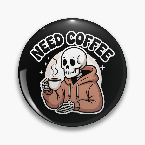 Item preview, Need Coffee Skeleton Hoodie – Funny Tired Coffee Lover Halloween Design designed and sold by Raw Tigers.