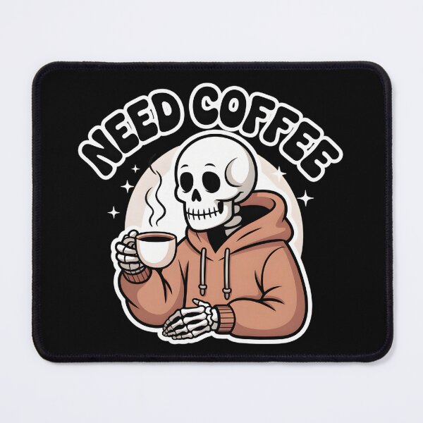 Item preview, Need Coffee Skeleton Hoodie – Funny Tired Coffee Lover Halloween Design designed and sold by Raw Tigers.