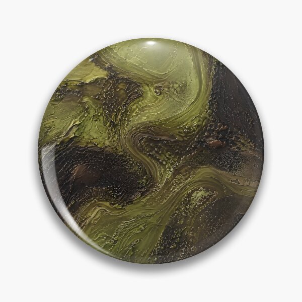 Item preview, Moss Green and Espresso Tactile Abstract Impasto Art designed and sold by Glitchart66.