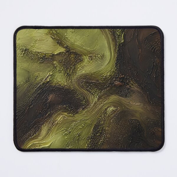 Item preview, Moss Green and Espresso Tactile Abstract Impasto Art designed and sold by Glitchart66.