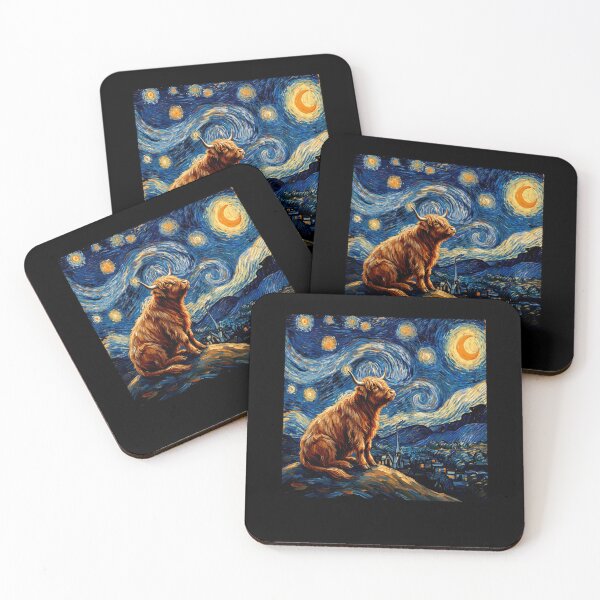 Item preview, Highland Cow Starry Night Van Gogh Art Lover designed and sold by TerryConnells.