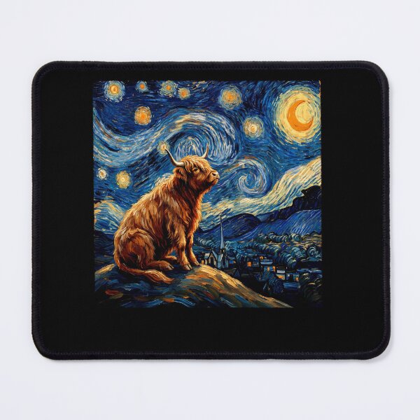 Item preview, Highland Cow Starry Night Van Gogh Art Lover designed and sold by TerryConnells.