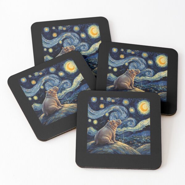 Item preview, Hippo Starry Night Van Gogh Art Lover designed and sold by TerryConnells.