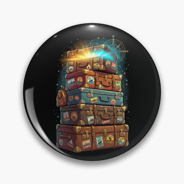 Item preview, Magical Vintage Luggage Stack | Retro Wanderlust Travel Art designed and sold by PiotrT.