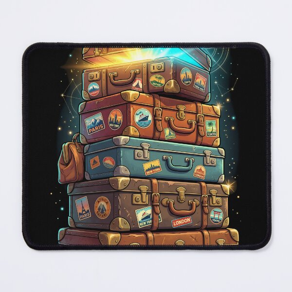 Item preview, Magical Vintage Luggage Stack | Retro Wanderlust Travel Art designed and sold by PiotrT.
