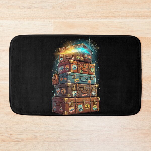Item preview, Magical Vintage Luggage Stack | Retro Wanderlust Travel Art designed and sold by PiotrT.