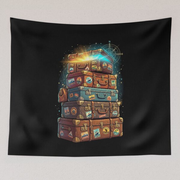 Item preview, Magical Vintage Luggage Stack | Retro Wanderlust Travel Art designed and sold by PiotrT.