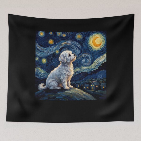 Item preview, Maltese Starry Night Van Gogh Art Dog Lover designed and sold by TerryConnells.