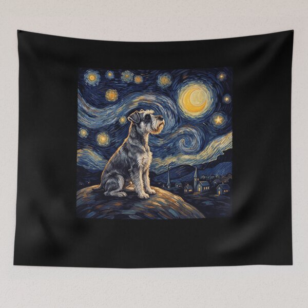 Item preview, Miniature Schnauzer Starry Night Van Gogh Art Dog Lover designed and sold by TerryConnells.