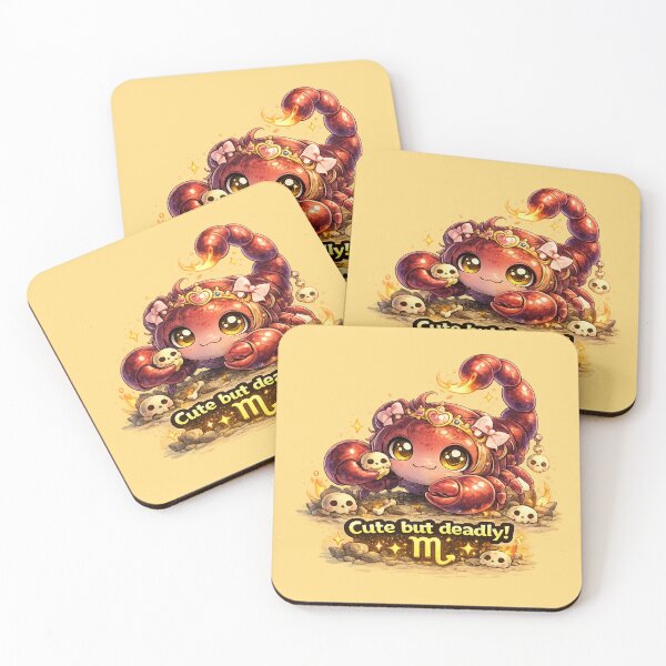 Item preview, Funny Cute Scorpio Big Eyes Kawaii Zodiac Cartoon Cute but Deadly designed and sold by StickyDelights.