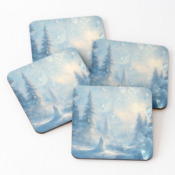 Item preview, Icy Blue Winter Pine Forest Mist Ethereal Landscape designed and sold by Glitchart66.