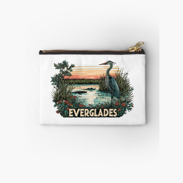 Item preview, Everglades National Park Great Blue Heron Alligator Wetland Sunset   Sticker designed and sold by Blurbean.