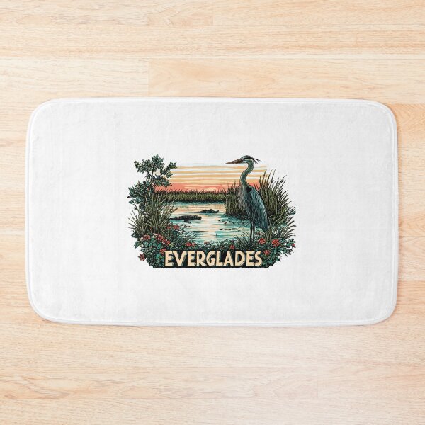 Item preview, Everglades National Park Great Blue Heron Alligator Wetland Sunset   Sticker designed and sold by Blurbean.