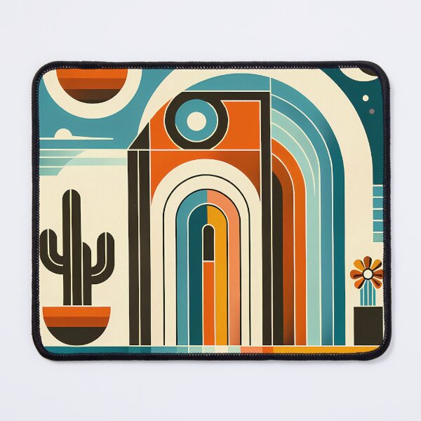 Item preview, Retro Desert Arches with Cactus and Celestial Shapes designed and sold by InkSmithery.