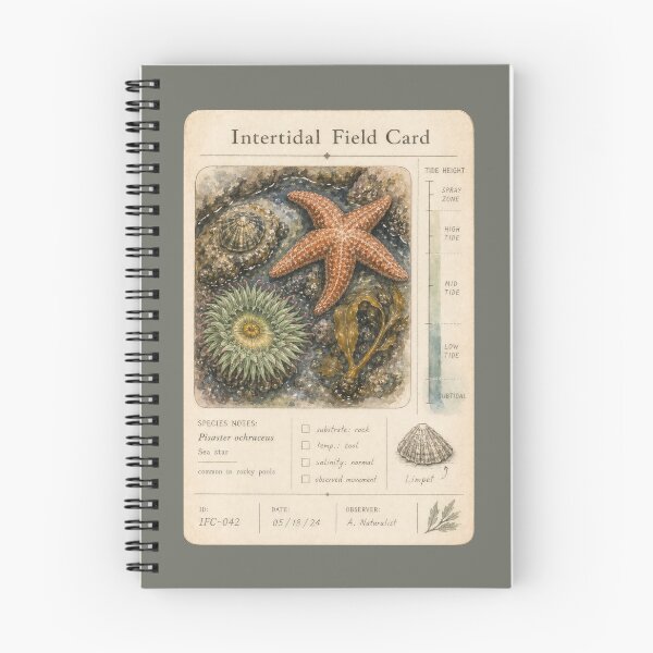 Item preview, Intertidal Field Card Tide Pool Natural History Art designed and sold by Ombrya.