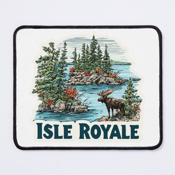 Item preview, Isle Royale National Park Moose Rocky Cove Archipelago Illustration   Sticker designed and sold by Blurbean.