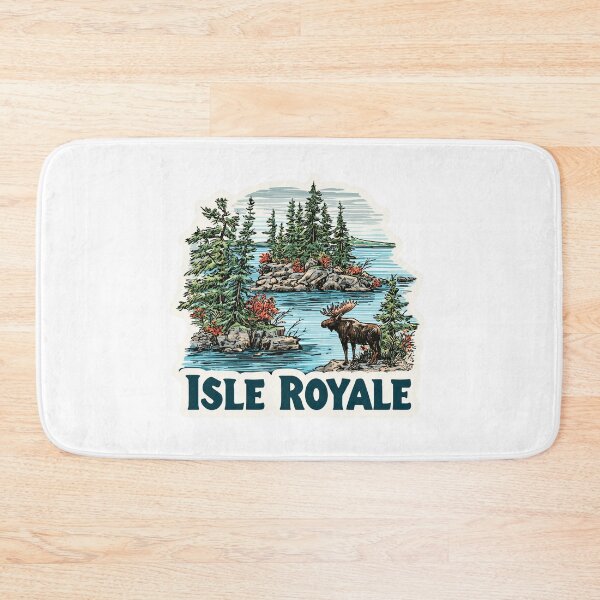 Item preview, Isle Royale National Park Moose Rocky Cove Archipelago Illustration   Sticker designed and sold by Blurbean.