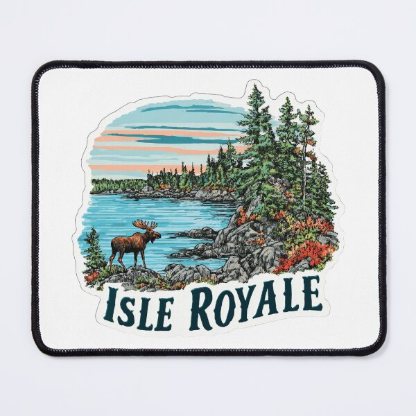 Item preview, Isle Royale National Park Moose Lake Superior Sunset Wilderness Sticker designed and sold by Blurbean.