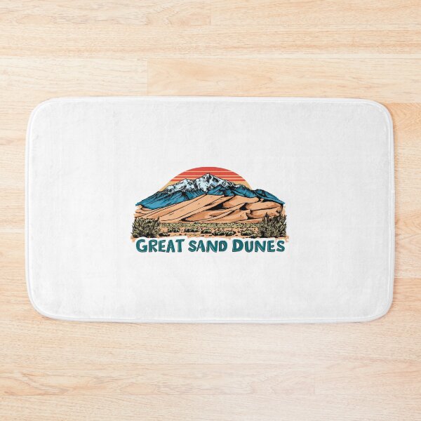 Item preview, Great Sand Dunes National Park Snow Capped Mountains Retro Sunset   Sticker designed and sold by Blurbean.