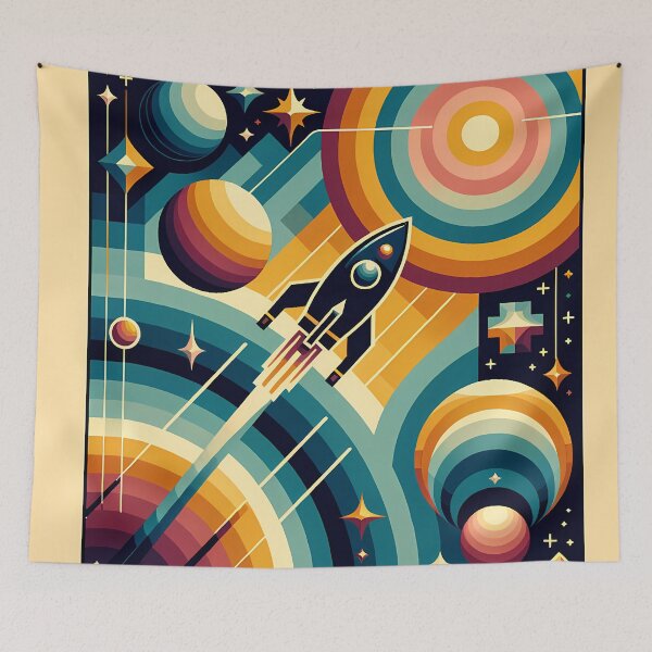 Item preview, Rocket Launch Through Geometric Gradient Space designed and sold by InkSmithery.