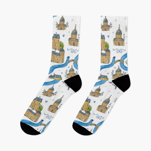 Item preview, Paris Night Seine River Pattern - Whimsical French Cityscape Art designed and sold by MT-Hub | Cute Aesthetic Art, Stickers & Phone Cases.