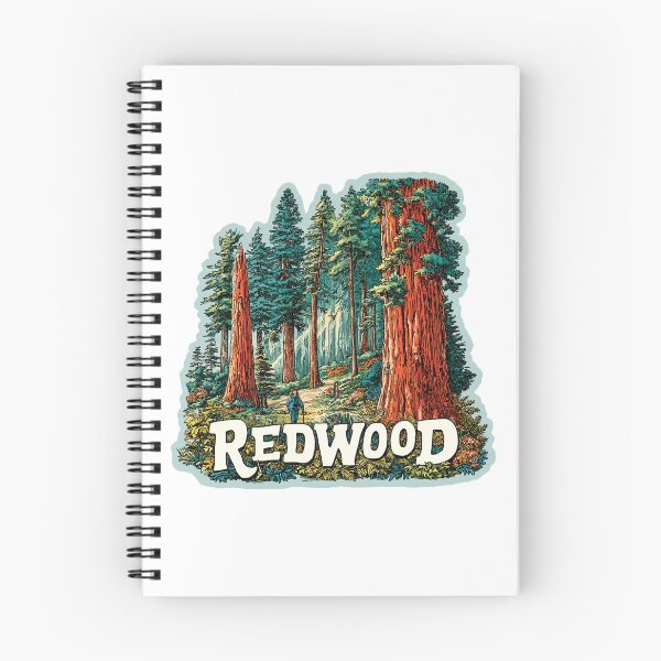 Item preview, Redwood National Park Giant Trees Old Growth Forest Hiker   Illustration Sticker designed and sold by Blurbean.