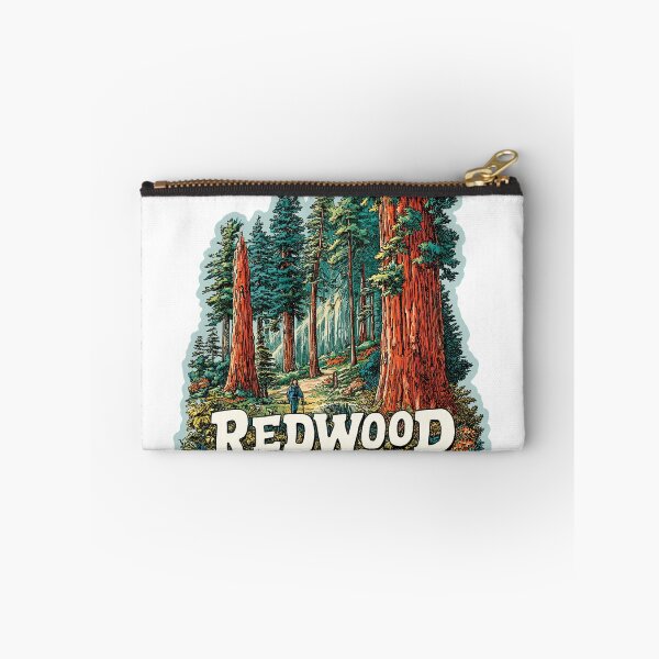 Item preview, Redwood National Park Giant Trees Old Growth Forest Hiker   Illustration Sticker designed and sold by Blurbean.