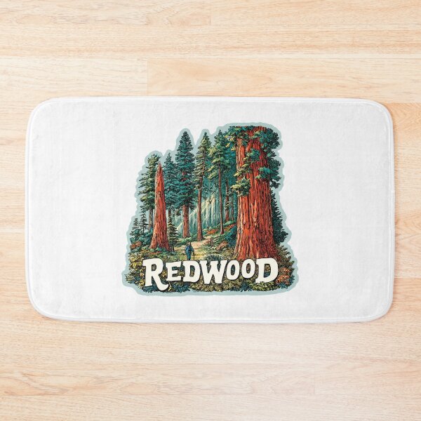 Item preview, Redwood National Park Giant Trees Old Growth Forest Hiker   Illustration Sticker designed and sold by Blurbean.
