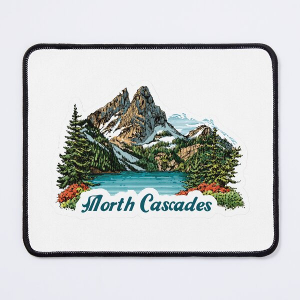 Item preview, North Cascades National Park Alpine Lake Mountain Peak Illustration Magnet designed and sold by Blurbean.