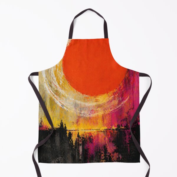 Item preview, Burning sun over an abstract city – Modern canvas art in grunge style designed and sold by Bernd Friese.