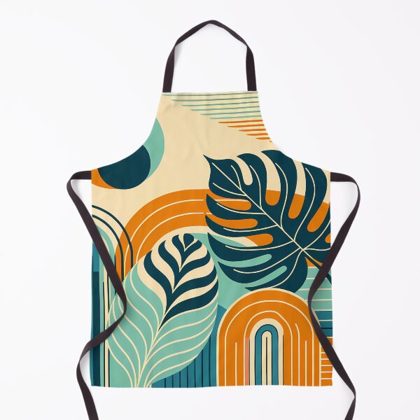 Item preview, Geometric Tropical Leaves with Arches and Stripes designed and sold by InkSmithery.