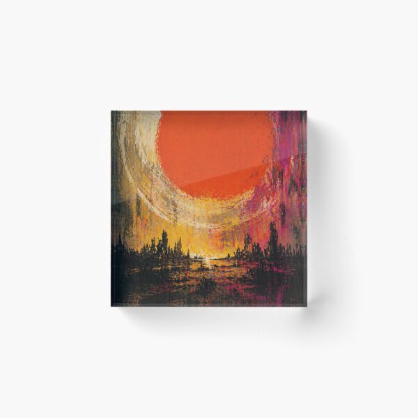 Item preview, Burning sun over a destroyed world – Dystopian urban art with an apocalyptic atmosphere designed and sold by Bernd Friese.