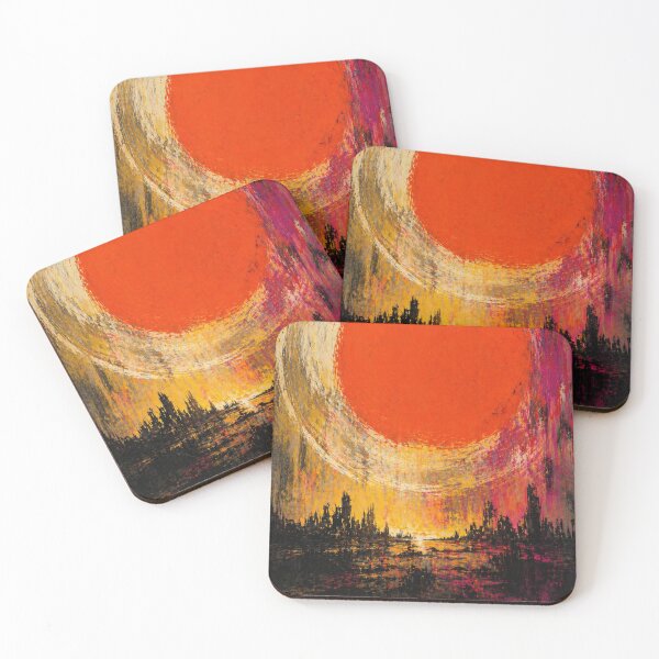 Item preview, Burning sun over a destroyed world – Dystopian urban art with an apocalyptic atmosphere designed and sold by Bernd Friese.