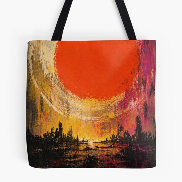 Item preview, Burning sun over a destroyed world – Dystopian urban art with an apocalyptic atmosphere designed and sold by Bernd Friese.
