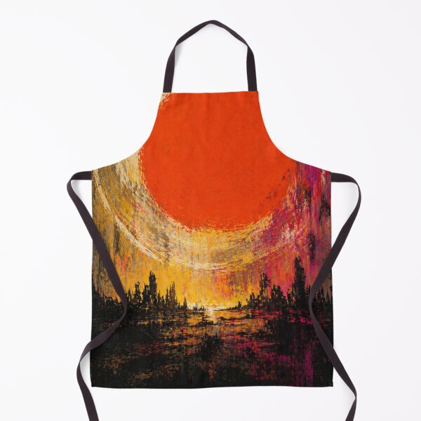 Item preview, Burning sun over a destroyed world – Dystopian urban art with an apocalyptic atmosphere designed and sold by Bernd Friese.