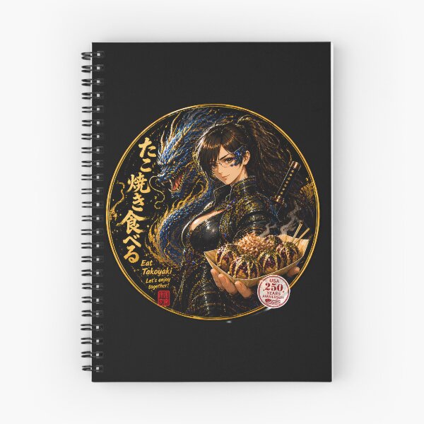 Item preview, Eat Takoyaki Cyber Samurai Girl with Blue Dragon designed and sold by Dragon-Samurai.
