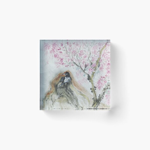 Item preview, Bird under a blossomed tree designed and sold by SolartiandBrush.