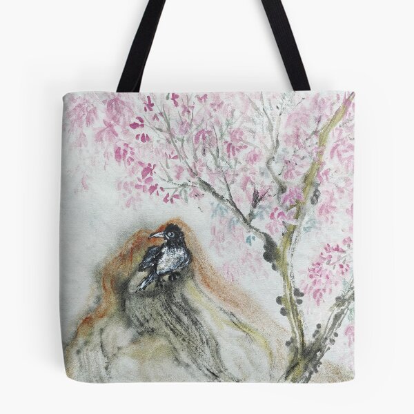 Item preview, Bird under a blossomed tree designed and sold by SolartiandBrush.
