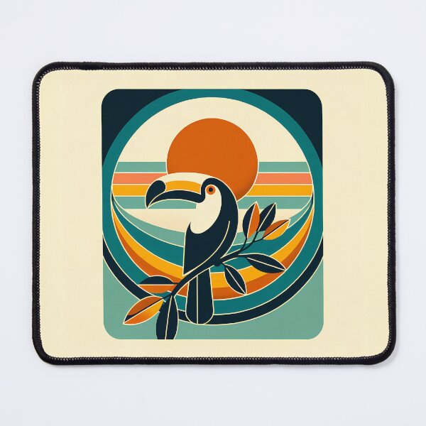 Item preview, Retro Toucan Sunset in Teal and Orange designed and sold by InkSmithery.