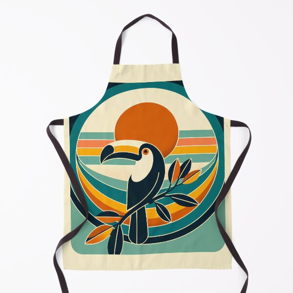 Item preview, Retro Toucan Sunset in Teal and Orange designed and sold by InkSmithery.