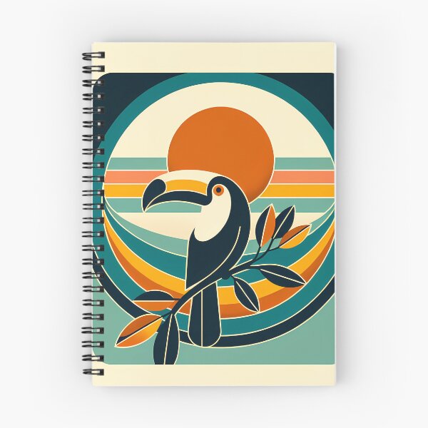 Item preview, Retro Toucan Sunset in Teal and Orange designed and sold by InkSmithery.