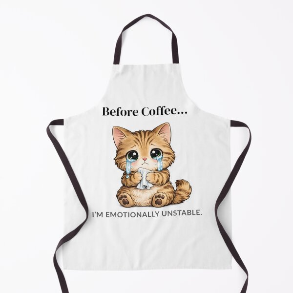 Item preview, Before Coffee I’m Emotionally Unstable Cute Crying Cat Design designed and sold by Llumi Aurelia .