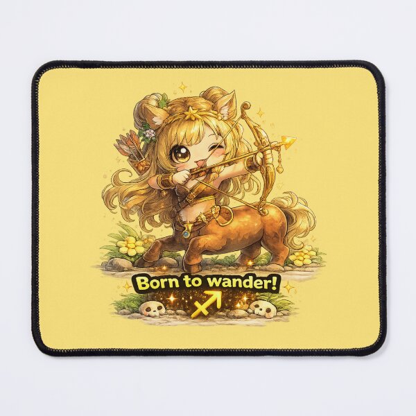 Item preview, Funny Cute Sagittarius Big Eyes Kawaii Zodiac Cartoon Born to Wander designed and sold by Nusha Creations.