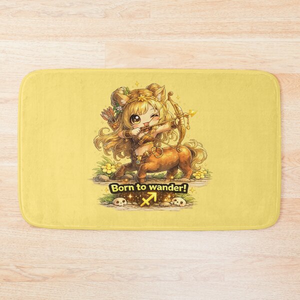 Item preview, Funny Cute Sagittarius Big Eyes Kawaii Zodiac Cartoon Born to Wander designed and sold by Nusha Creations.