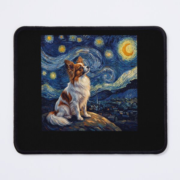 Item preview, Papillon Starry Night Van Gogh Art Dog Lover designed and sold by TerryConnells.