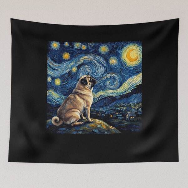 Item preview, Pug Starry Night Van Gogh Art Dog Lover designed and sold by TerryConnells.